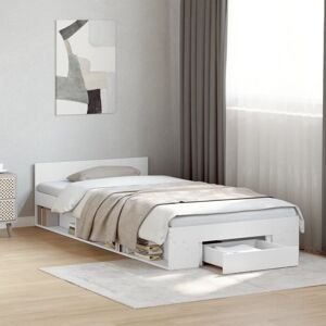 Bed Frame with Drawer without Mattress White 75x190 cm Small Single Vidaxl Bed Frame with Drawer without Mattress White 75x190 cm Small Single Vidaxl