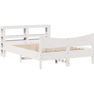 Bed Frame with Headboard White 150x200 cm King Size Solid Wood Pine Vidaxl Bed Frame with Headboard White 150x200 cm King Size Solid Wood Pine Vidaxl