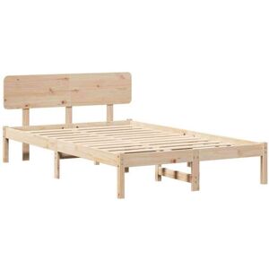 Bed Frame with Headboard Natural 120 x 190 cm Solid pine wood Vidaxl Bed Frame with Headboard Natural 120 x 190 cm Solid pine wood Vidaxl