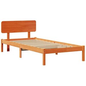 Bed Frame with Headboard Wax Brown 80 x 200 cm Solid pine wood Vidaxl Bed Frame with Headboard Wax Brown 80 x 200 cm Solid pine wood Vidaxl