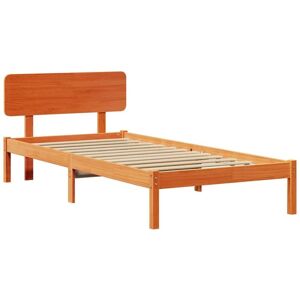 Bed Frame with Headboard Wax Brown 90 x 190 cm Solid Pine Wood vidaXL Bed Frame with Headboard Wax Brown 90 x 190 cm Solid Pine Wood vidaXL