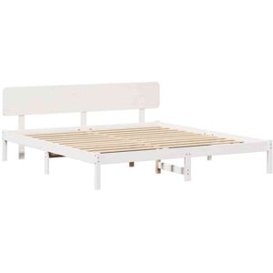 Vidaxl - Bed Frame with Headboard White 180 x 200 cm Solid pine wood Vidaxl - Bed Frame with Headboard White 180 x 200 cm Solid pine wood