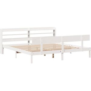 Vidaxl - Bed Frame without Mattress White 180x200 cm Super King Solid Wood Pine Vidaxl - Bed Frame without Mattress White 180x200 cm Super King Solid Wood Pine