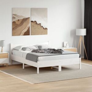 Vidaxl - Bed Frame without Mattress White 150x200 cm King Size Solid Wood Pine Vidaxl - Bed Frame without Mattress White 150x200 cm King Size Solid Wood Pine