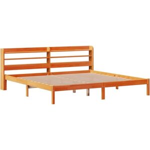 Bed Frame with Headboard without Mattress Wax Brown 180x200 cm Super King Vidaxl Bed Frame with Headboard without Mattress Wax Brown 180x200 cm Super King Vidaxl