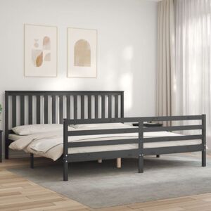 Bed Frame without Mattress Grey 200x200 cm Solid Wood Vidaxl Bed Frame without Mattress Grey 200x200 cm Solid Wood Vidaxl