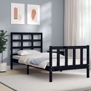 Bed Frame without Mattress Black Small Single Solid Wood Pine Vidaxl Bed Frame without Mattress Black Small Single Solid Wood Pine Vidaxl