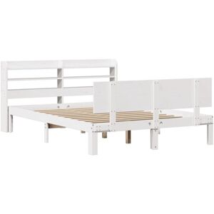Vidaxl - Bed Frame with Headboard without Mattress White 140x200 cm Vidaxl - Bed Frame with Headboard without Mattress White 140x200 cm