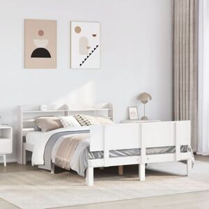 Vidaxl - Bed Frame with Headboard without Mattress White 140x190 cm Vidaxl - Bed Frame with Headboard without Mattress White 140x190 cm