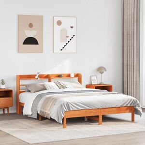 Vidaxl - Bed Frame without Mattress Wax Brown 140x200 cm Solid Wood Pine Vidaxl - Bed Frame without Mattress Wax Brown 140x200 cm Solid Wood Pine