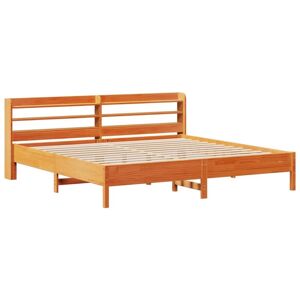 Bed Frame without Mattress Wax Brown 180x200 cm Super King Solid Wood Pine Vidaxl Bed Frame without Mattress Wax Brown 180x200 cm Super King Solid Wood Pine Vidaxl