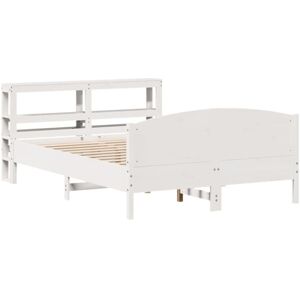 Vidaxl - Bed Frame without Mattress White 150x200 cm King Size Solid Wood Pine Vidaxl - Bed Frame without Mattress White 150x200 cm King Size Solid Wood Pine