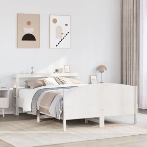 Vidaxl - Bed Frame without Mattress White 120x190 cm Small Double Solid Wood Pine Vidaxl - Bed Frame without Mattress White 120x190 cm Small Double Solid Wood Pine