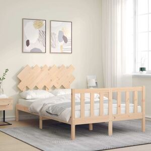 Bed Frame without Mattress Double Solid Wood Pine vidaXL Bed Frame without Mattress Double Solid Wood Pine vidaXL