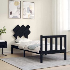 Bed Frame without Mattress Black Small Single Solid Wood Pine Vidaxl Bed Frame without Mattress Black Small Single Solid Wood Pine Vidaxl