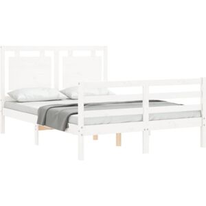 vidaXL Bed Frame Double 135x190cm Wooden Platform Bed - Bed Frame vidaXL Bed Frame Double 135x190cm Wooden Platform Bed - Bed Frame