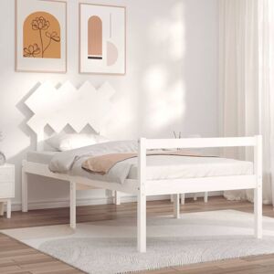 Senior Bed without Mattress White Single Solid Wood vidaXL Senior Bed without Mattress White Single Solid Wood vidaXL