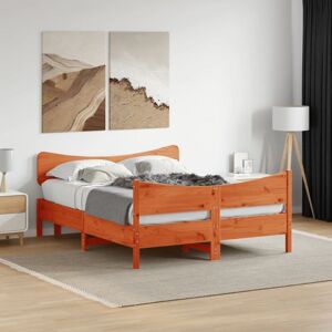 Bed Frame without Mattress Wax Brown 150x200 cm King Size Solid Wood Pine Vidaxl Bed Frame without Mattress Wax Brown 150x200 cm King Size Solid Wood Pine Vidaxl