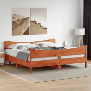 Bed Frame without Mattress Wax Brown 180x200 cm Super King Solid Wood Pine Vidaxl Bed Frame without Mattress Wax Brown 180x200 cm Super King Solid Wood Pine Vidaxl