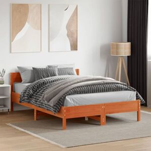 Bed Frame without Mattress Wax Brown 140x190 cm Solid Wood Pine Vidaxl Bed Frame without Mattress Wax Brown 140x190 cm Solid Wood Pine Vidaxl