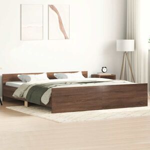 Bed Frame without Mattress Brown Oak 160x200 cm Vidaxl Bed Frame without Mattress Brown Oak 160x200 cm Vidaxl