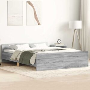 Bed Frame without Mattress Grey Sonoma 140x200 cm Vidaxl Bed Frame without Mattress Grey Sonoma 140x200 cm Vidaxl