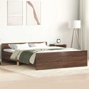 Bed Frame without Mattress Brown Oak 135x190 cm Double Vidaxl Bed Frame without Mattress Brown Oak 135x190 cm Double Vidaxl