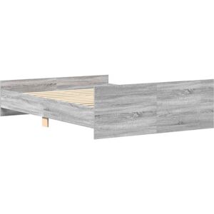 Bed Frame without Mattress Grey Sonoma 135x190 cm Double vidaXL Bed Frame without Mattress Grey Sonoma 135x190 cm Double vidaXL