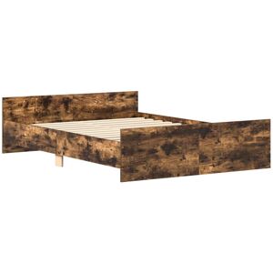 Bed Frame without Mattress Smoked Oak 140x190 cm Vidaxl Bed Frame without Mattress Smoked Oak 140x190 cm Vidaxl
