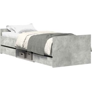 Bed Frame without Mattress Concrete Grey 75x190 cm Small Single Vidaxl Bed Frame without Mattress Concrete Grey 75x190 cm Small Single Vidaxl