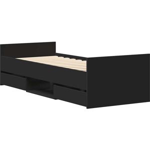 Bed Frame without Mattress Black 100x200 cm vidaXL Bed Frame without Mattress Black 100x200 cm vidaXL