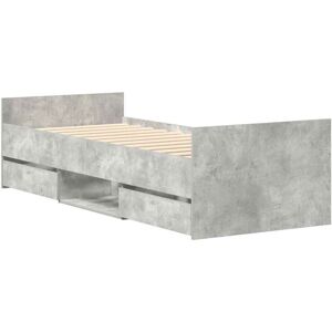 Bed Frame without Mattress Concrete Grey 100x200 cm Vidaxl Bed Frame without Mattress Concrete Grey 100x200 cm Vidaxl