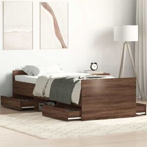 Bed Frame without Mattress Brown Oak 90x190 cm Single Vidaxl Bed Frame without Mattress Brown Oak 90x190 cm Single Vidaxl