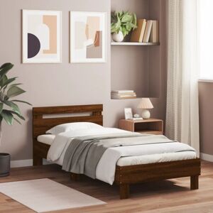 Vidaxl - Bed Frame without Mattress with led Lights Brown Oak 90x190 cm Single Vidaxl - Bed Frame without Mattress with led Lights Brown Oak 90x190 cm Single