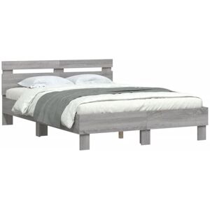 Vidaxl - Bed Frame with led without Mattress Grey Sonoma 120x190 cm Small Double Vidaxl - Bed Frame with led without Mattress Grey Sonoma 120x190 cm Small Double