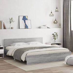 Vidaxl - Bed Frame with led without Mattress Grey Sonoma 180x200 cm Super King Vidaxl - Bed Frame with led without Mattress Grey Sonoma 180x200 cm Super King