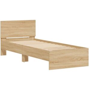 Vidaxl - Bed Frame without Mattress with led Lights Sonoma Oak 90x190 cm Single Vidaxl - Bed Frame without Mattress with led Lights Sonoma Oak 90x190 cm Single