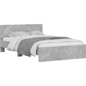 Bed Frame with Headboard and led Concrete Grey 135x190 cm Double Vidaxl Bed Frame with Headboard and led Concrete Grey 135x190 cm Double Vidaxl
