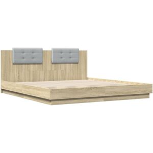 Bed Frame with LED without Mattress Sonoma Oak 180x200 cm Super King vidaXL Bed Frame with LED without Mattress Sonoma Oak 180x200 cm Super King vidaXL