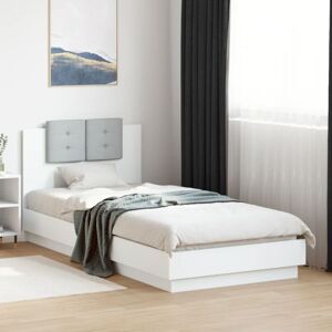 vidaXL White Bed Frame with LED Lights 100x200 cm vidaXL White Bed Frame with LED Lights 100x200 cm
