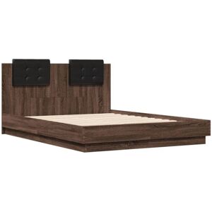 Vidaxl - Bed Frame with led without Mattress Brown Oak 120x190 cm Small Double Vidaxl - Bed Frame with led without Mattress Brown Oak 120x190 cm Small Double