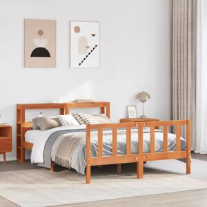 Vidaxl - Bed Frame with Headboard without Mattress Wax Brown 150x200 cm King Size Vidaxl - Bed Frame with Headboard without Mattress Wax Brown 150x200 cm King Size