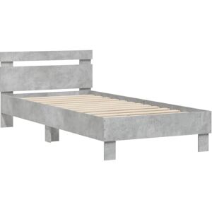 Bed Frame without Mattress with Headboard Concrete Grey 75x190 cm Small Single Vidaxl Bed Frame without Mattress with Headboard Concrete Grey 75x190 cm Small Single Vidaxl