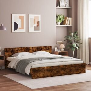 Bed Frame without Mattress Smoked Oak 160x200 cm Vidaxl Bed Frame without Mattress Smoked Oak 160x200 cm Vidaxl