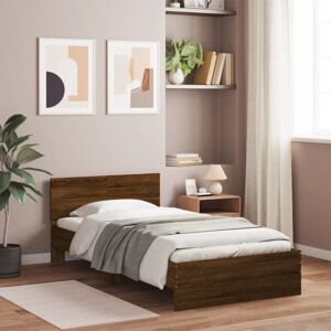 Vidaxl - Bed Frame without Mattress with Headboard Brown Oak 100x200 cm Vidaxl - Bed Frame without Mattress with Headboard Brown Oak 100x200 cm