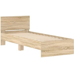 Bed Frame without Mattress with Headboard Sonoma Oak 90x200 cm Vidaxl Bed Frame without Mattress with Headboard Sonoma Oak 90x200 cm Vidaxl
