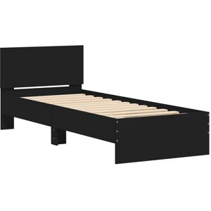 Vidaxl - Bed Frame without Mattress with Headboard Black 75x190 cm Small Single Vidaxl - Bed Frame without Mattress with Headboard Black 75x190 cm Small Single