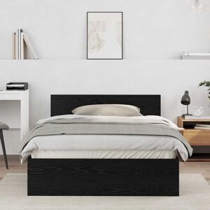 Vidaxl Black Rustic Wooden Bed Frame - Bed Frame Vidaxl Black Rustic Wooden Bed Frame - Bed Frame
