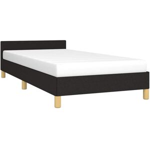 Bed Frame without Mattress Black 90x190cm Single Fabric vidaXL Bed Frame without Mattress Black 90x190cm Single Fabric vidaXL