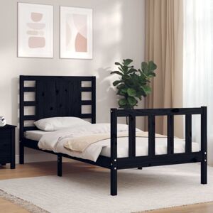 Bed Frame without Mattress Black Small Single Solid Wood Pine Vidaxl Bed Frame without Mattress Black Small Single Solid Wood Pine Vidaxl